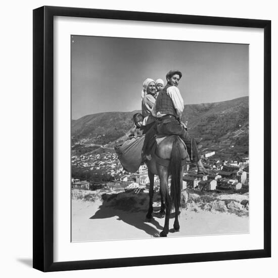 Mountain Family Riding on a Horse-Alfred Eisenstaedt-Framed Photographic Print