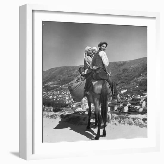 Mountain Family Riding on a Horse-Alfred Eisenstaedt-Framed Photographic Print