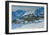 Mountain farm in snow landscape-Karl K. Uchermann-Framed Giclee Print