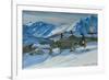 Mountain farm in snow landscape-Karl K. Uchermann-Framed Giclee Print