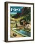 "Mountain Farm" Saturday Evening Post Cover, March 23, 1957-John Clymer-Framed Premium Giclee Print