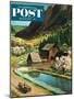 "Mountain Farm" Saturday Evening Post Cover, March 23, 1957-John Clymer-Mounted Premium Giclee Print