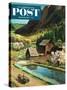 "Mountain Farm" Saturday Evening Post Cover, March 23, 1957-John Clymer-Stretched Canvas