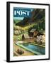 "Mountain Farm" Saturday Evening Post Cover, March 23, 1957-John Clymer-Framed Giclee Print