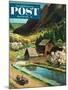 "Mountain Farm" Saturday Evening Post Cover, March 23, 1957-John Clymer-Mounted Giclee Print