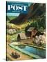 "Mountain Farm" Saturday Evening Post Cover, March 23, 1957-John Clymer-Stretched Canvas