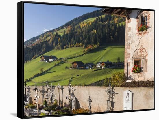 Mountain Farm, Villnoess Valley, Dolomites. Italy, South Tyrol-Martin Zwick-Framed Stretched Canvas