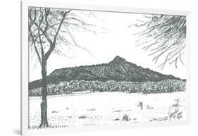 Mountain from boat club at lake Naivasha, Kenya; 2006-Vincent Alexander Booth-Framed Giclee Print