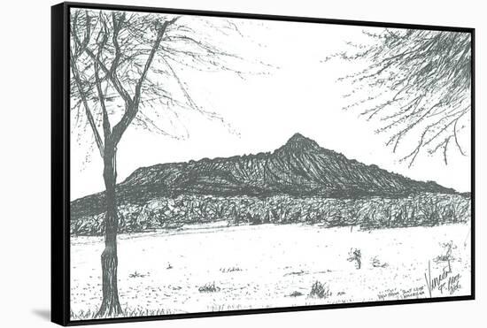Mountain from boat club at lake Naivasha, Kenya; 2006-Vincent Alexander Booth-Framed Stretched Canvas