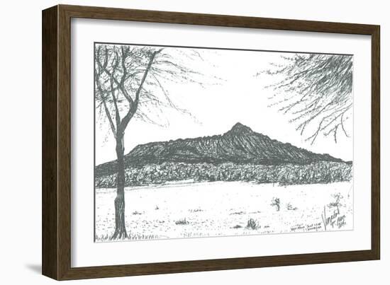 Mountain from boat club at lake Naivasha, Kenya; 2006-Vincent Alexander Booth-Framed Giclee Print