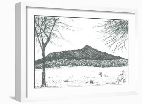Mountain from boat club at lake Naivasha, Kenya; 2006-Vincent Alexander Booth-Framed Giclee Print