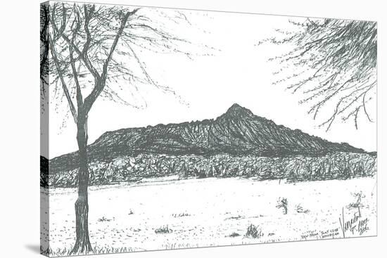 Mountain from boat club at lake Naivasha, Kenya; 2006-Vincent Alexander Booth-Stretched Canvas