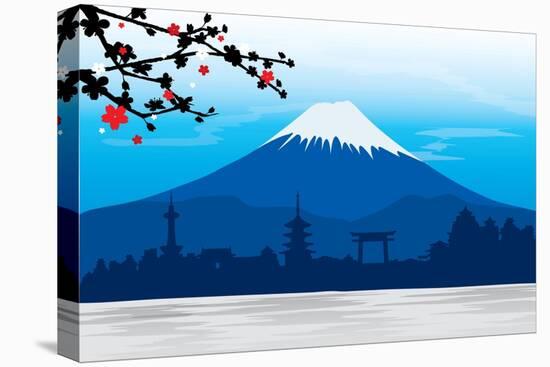 Mountain Fuji Japan Sakura View Landscape Travel Place Vector-Ienjoyeverytime-Stretched Canvas