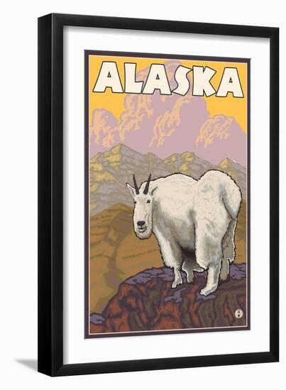 Mountain Goat, Alaska-Lantern Press-Framed Art Print