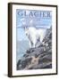 Mountain Goat and Kid - Glacier National Park, Montana-Lantern Press-Framed Art Print