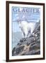 Mountain Goat and Kid - Glacier National Park, Montana-Lantern Press-Framed Art Print