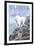 Mountain Goat and Kid - Glacier National Park, Montana-Lantern Press-Framed Art Print