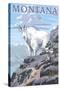 Mountain Goat and Kid - Montana-Lantern Press-Stretched Canvas