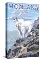 Mountain Goat and Kid - Montana-Lantern Press-Stretched Canvas