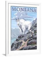 Mountain Goat and Kid - Montana-Lantern Press-Framed Art Print