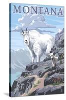 Mountain Goat and Kid - Montana-Lantern Press-Stretched Canvas