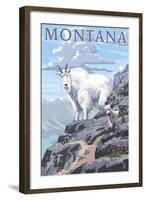 Mountain Goat and Kid - Montana-Lantern Press-Framed Art Print