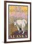 Mountain Goat, Denali National Park, Alaska-Lantern Press-Framed Art Print