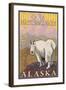 Mountain Goat, Denali National Park, Alaska-Lantern Press-Framed Art Print