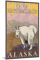 Mountain Goat, Denali National Park, Alaska-Lantern Press-Mounted Art Print