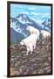 Mountain Goat Family-Lantern Press-Framed Art Print