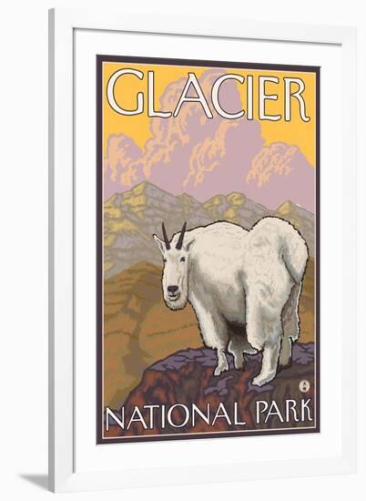 Mountain Goat, Glacier National Park, Montana-Lantern Press-Framed Art Print