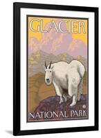 Mountain Goat, Glacier National Park, Montana-Lantern Press-Framed Art Print