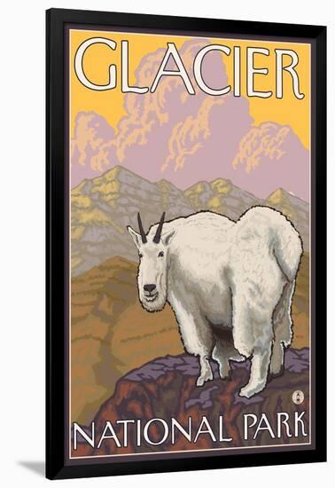 Mountain Goat, Glacier National Park, Montana-Lantern Press-Framed Art Print