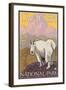 Mountain Goat, Glacier National Park, Montana-Lantern Press-Framed Art Print