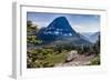 Mountain Goat in front of Bearhat Mountain and Hidden Lake. Glacier National Park, Montana, USA.-Tom Norring-Framed Photographic Print