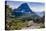 Mountain Goat in front of Bearhat Mountain and Hidden Lake. Glacier National Park, Montana, USA.-Tom Norring-Stretched Canvas