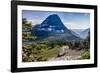 Mountain Goat in front of Bearhat Mountain and Hidden Lake. Glacier National Park, Montana, USA.-Tom Norring-Framed Photographic Print