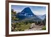 Mountain Goat in front of Bearhat Mountain and Hidden Lake. Glacier National Park, Montana, USA.-Tom Norring-Framed Photographic Print