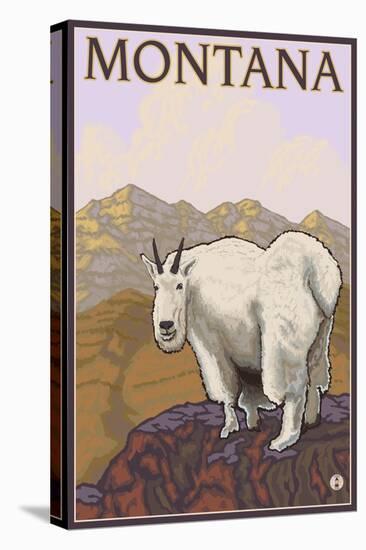 Mountain Goat, Montana-Lantern Press-Stretched Canvas