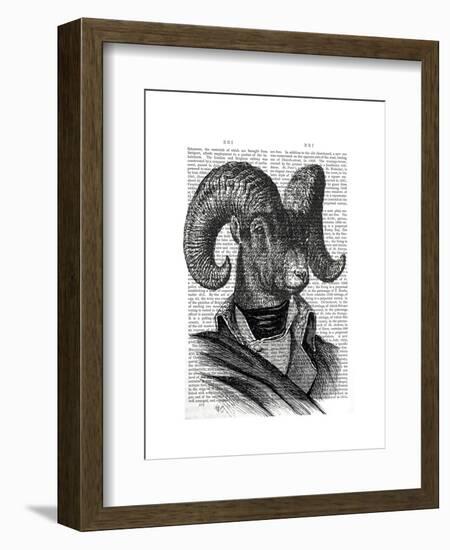 Mountain Goat Portrait-Fab Funky-Framed Art Print