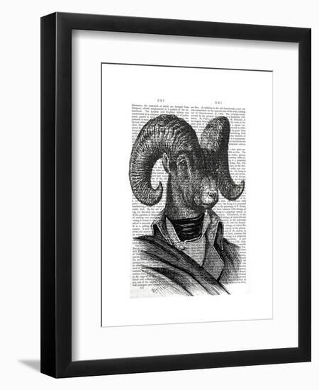 Mountain Goat Portrait-Fab Funky-Framed Art Print