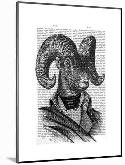 Mountain Goat Portrait-Fab Funky-Mounted Art Print