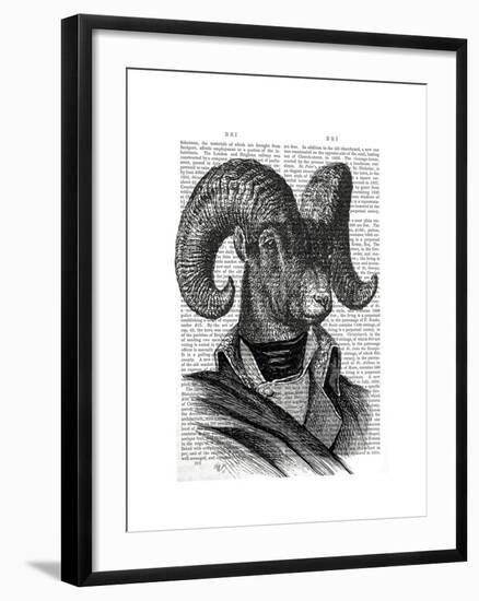 Mountain Goat Portrait-Fab Funky-Framed Art Print