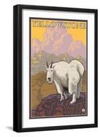 Mountain Goat, Yellowstone National Park-Lantern Press-Framed Art Print