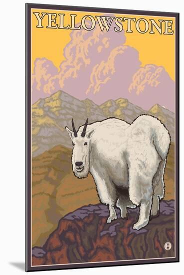 Mountain Goat, Yellowstone National Park-Lantern Press-Mounted Art Print