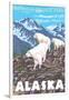 Mountain Goats Scene, Denali National Park, Alaska-Lantern Press-Framed Art Print