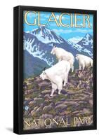 Mountain Goats Scene, Glacier National Park, Montana-null-Framed Poster