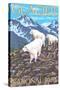 Mountain Goats Scene, Glacier National Park, Montana-Lantern Press-Stretched Canvas