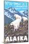 Mountain Goats Scene, Katmai, Alaska-Lantern Press-Mounted Art Print