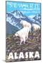 Mountain Goats Scene, Seward, Alaska-Lantern Press-Mounted Art Print